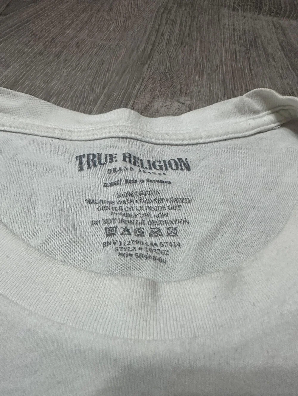 True Religion White Crewneck Tee with Small Logo